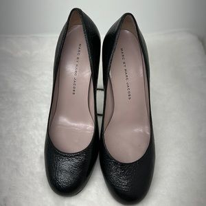 Marc By Marc Jacobs Black Textured Leather Pumps 37 1/2 Pre-owned